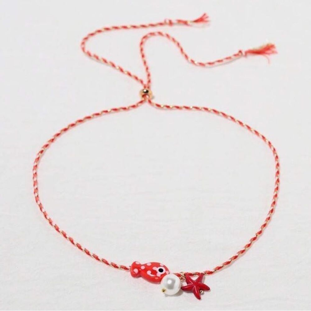 Red Fish and Star Necklace S916